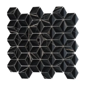 Sahara Noir 3d Rhomboid - glass tile
